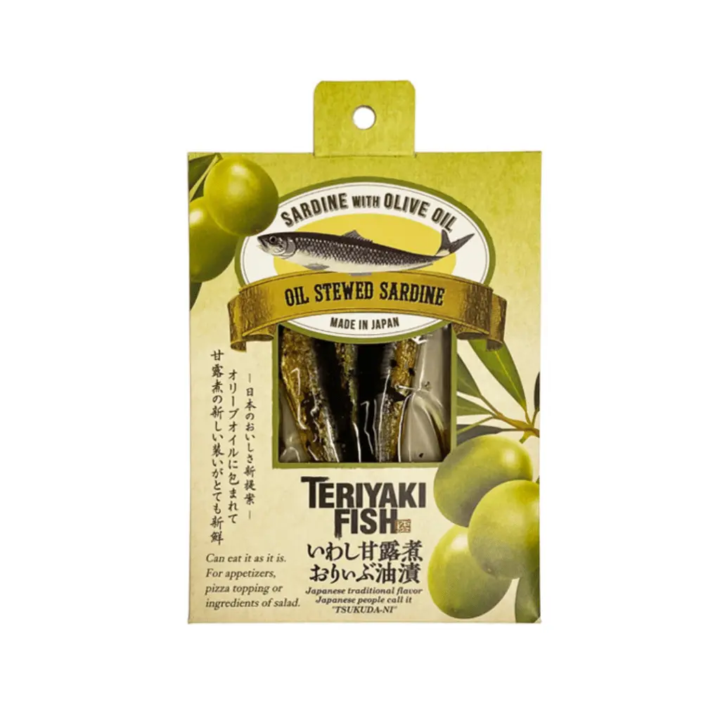 Hiramatsu Foods Ambient Canned Simmered Iwashi Teriyaki Fish - Sweet Teri, Olive Oil Infused, High Protein, Natural Sweet Soy Sauce, 60g Pantry Food