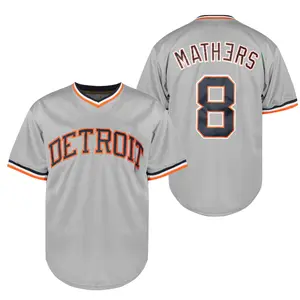 Men's baseball jersey #8 ,Letter and Number Embroidery, woven fabric material, suitable for baseball enthusiasts