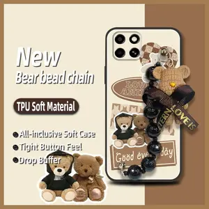 silicone Bear bracelet Phone Case For infinix X6512/Smart6 HD soft case Dirt-resistant Waterproof cute Back Cover Skin-friendly feel protective case Cartoon Simplicity