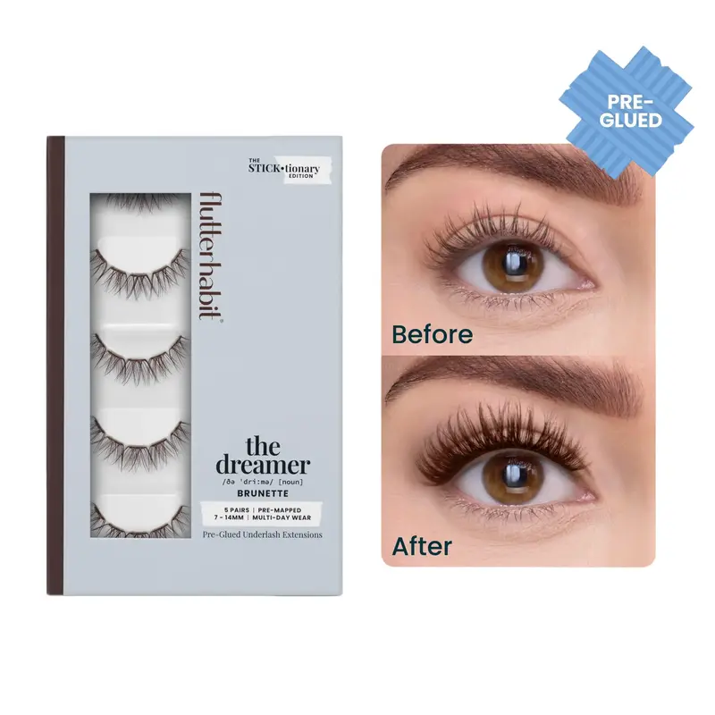 FlutterHabit The Dreamer Brunette Pre-Glued with ProTECHt Cluster Lashes DIY Lash Extensions