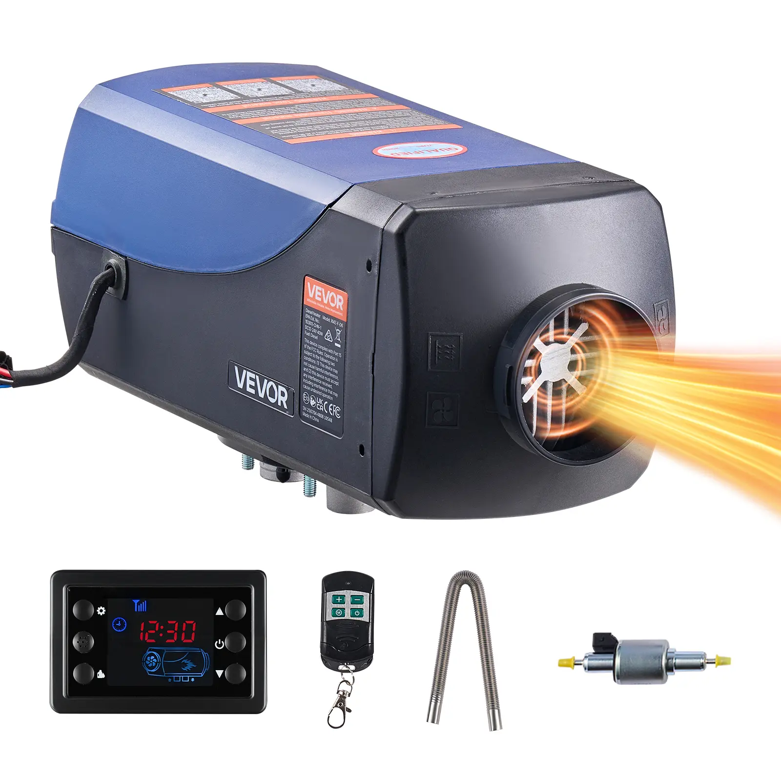 【Summerfinds】VEVOR Diesel Heater,8KWDC 12V/24VPortable Diesel Air Heater with Remote Control and LCD ScreenFast Heating Low Noise10 L Large Fuel Tank for VehiclesVansRVsCampersand Trucks