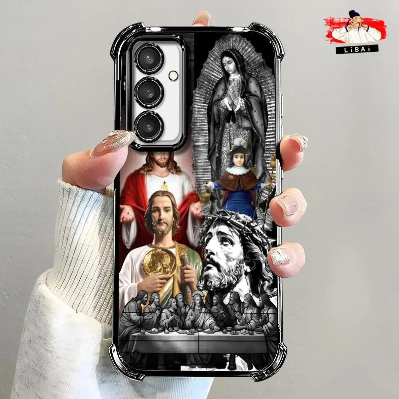 Suitable for [Galaxy S23 Fe] Jesus new stylish high-quality electroplated four-corner protective case affordable anti-drop and anti-fingerprint 995