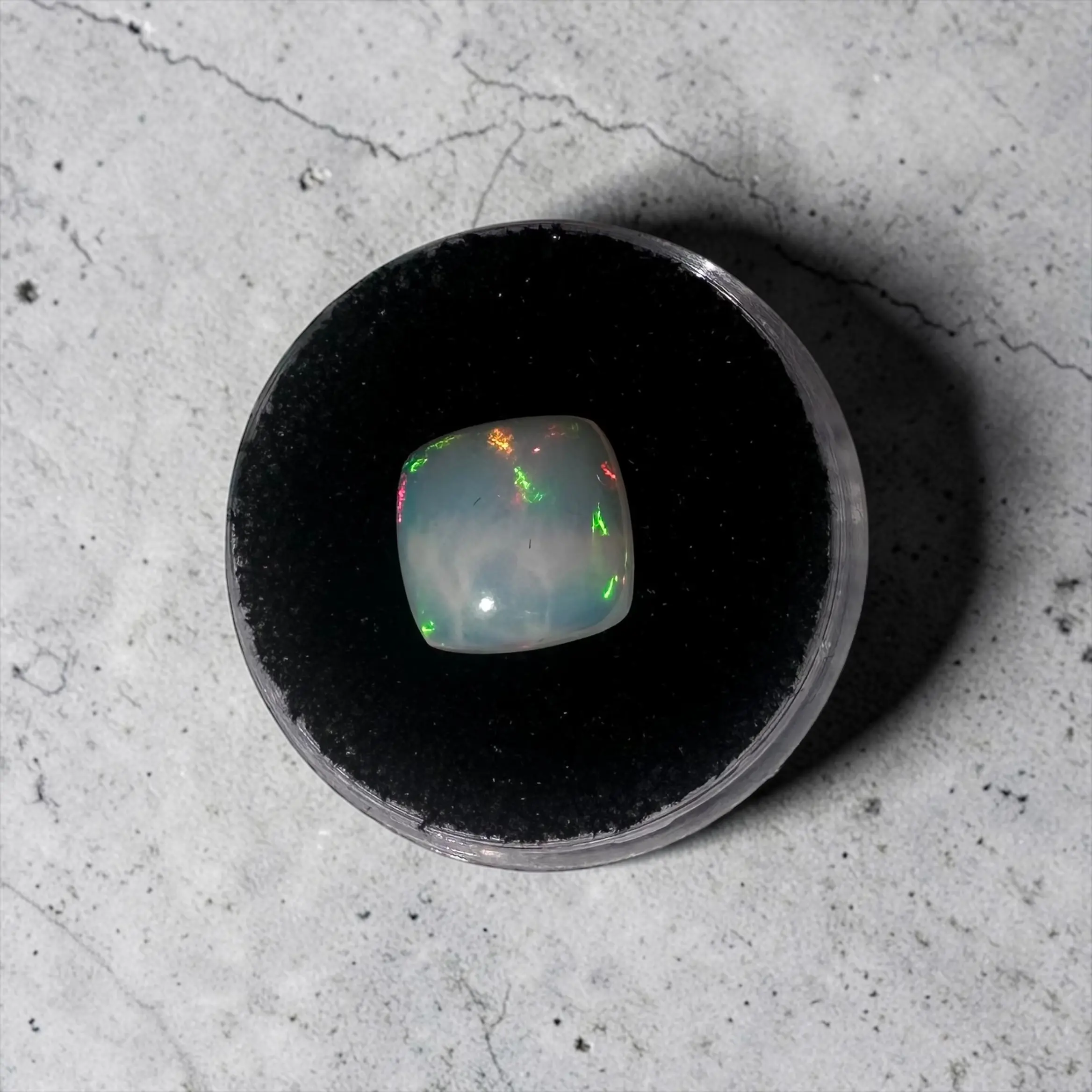 3.28 ct Natural Ethiopian Welo Opal Cushion Cabochon | High-Grade Vibrant Multi-Color Fire Jewelry Stone