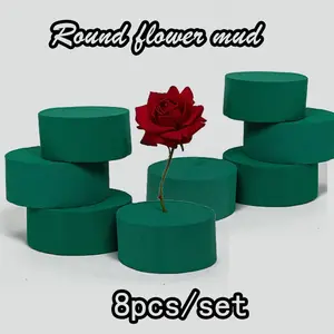 Floral Foam Set, 8pcs Round Flower Foam Bricks, Dry Floral Foam Blocks, Artificial Flower Mud DIY Arrangement Kit, Decorative Floral, DIY Material