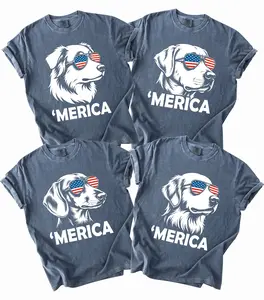 [Comfort Colors] Funny Dog 4th of Julys Shirt – Patriotic Puppy. Graphic Tee, Merica. Golden Retriever Gift for Dog Lovers, USA Independence Day Outfit