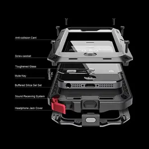 Heavy Tank Doom Hard Metal Phone Case Shockproof Armor Cover Gorilla Glass For iPhone 17Air 17 16 15 14 13 12 11 Pro Max 14 Plus 13 12 Pro 11 XS Max Button Cellphone Smartphone Screen Protector Casing