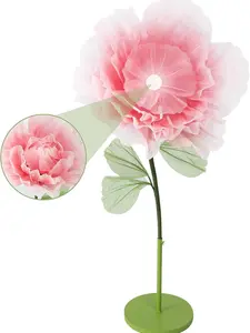 Giant Automatic Open and Close Flower Lamp - Interactive Soft Ambient Floor Light for Wedding, Living Room & Whimsical Home Decor - Feminine Floral Art Light with Multiple Settings