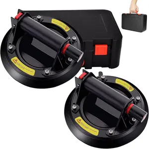 Suction Cups for Glass 2 Pack Heavy Duty 300lb Capacity 8" Industrial Vacuum Suction Cups with Carry Case Glass Suction Cups to Lift Large Glass for Windshield Replacement,Tile,Granite,Door