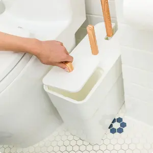 3-in-1 Space-Saving Bathroom Trio: Durable Toilet Bowl Brush, Quick Clog Clearing Plunger and Removable Trash Can