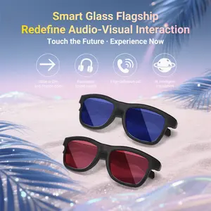Smart AI  Glasses with  Lenses Convenient Button Touch Adjustment for Travel Outdoor Adventures Hands-Free MUSIC 160+Languages Real-Time Translation Bluetooth Wireless Wearable  UV Protection Christmas Voice Control