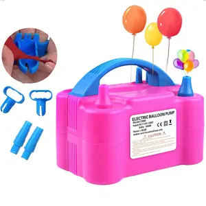 Balloon Inflator Portable, Dual Nozzle Electric Air Balloon Pump, 600W 110V Inflator, Rose Red Blower for Party Decorations, Sports, Gifts, and Celebrations, Includes 2 Tying Tools.