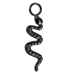 Black PVD Snake Titanium Charm