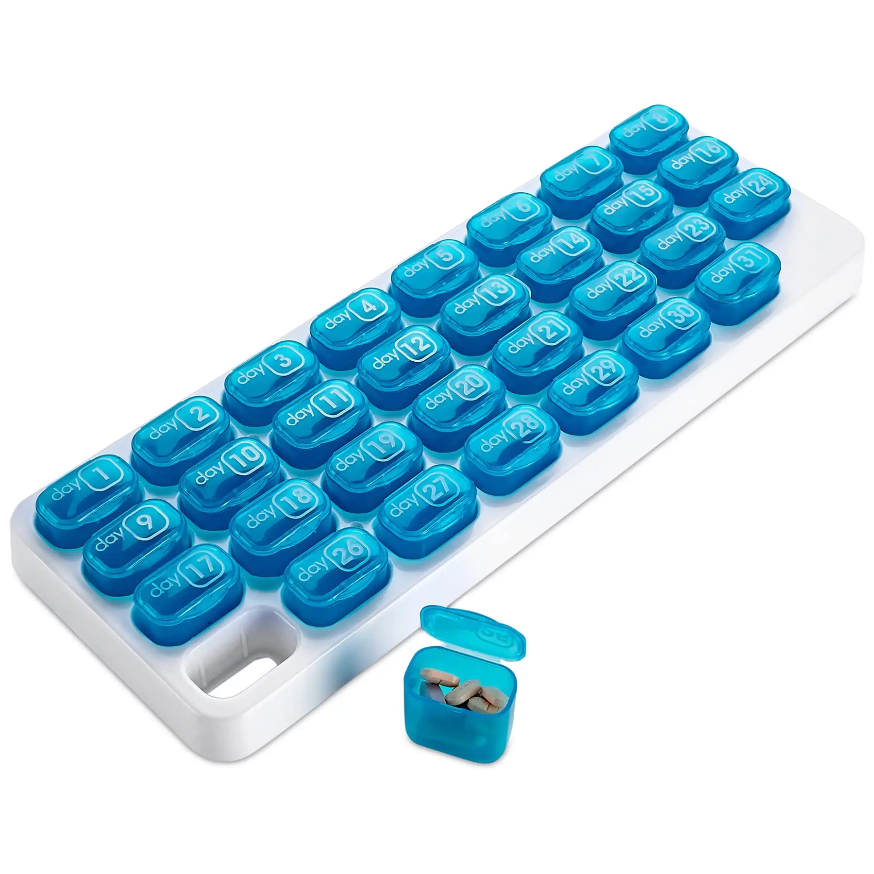 31-Day Pill Organizer with Removable Pods, Portable and Compact, Ideal for Vitamins & Supplements, Travel-Friendly by MEDca