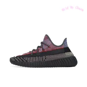 Multi-Tone Red Purple Gradient Woven Knit Low Top Running Trainers, Breathable Speckled Blend Stretch Mesh Upper, Solid Black Ridged Foam Thick Cushioned Daily Lifestyle Footwear