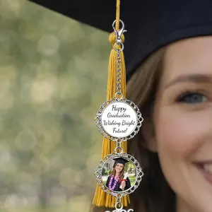 Personalized Graduation Tassel Charm with Photo, Graduation of 2026, Custom Grad Gift, Graduation gift, Memory charm photo, Memorial Gift