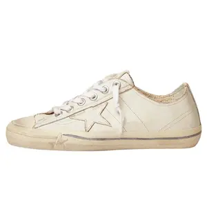 Golden Goose V-Star Leather Retro Low-Top Sneakers for Women in Vintage White Trending Shoes, House White Official Shoes to Get / Maison Mihara Verifiable, with credentials and supporting global authentication