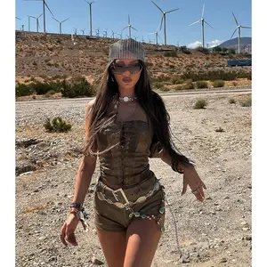 Outlaw Energy Lace-Up Corset Top