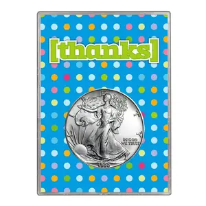 1990 $1 American Silver Eagle Gift Holder – Thanks Design