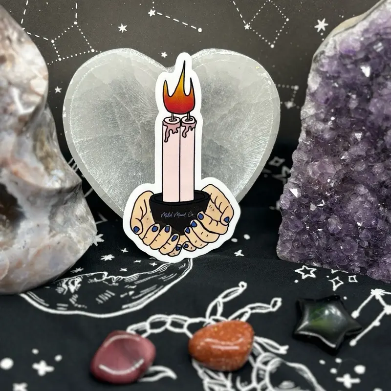 Twin Flame Candle Sticker | Soul Connection Vinyl Decal | Mystical Love & Energy