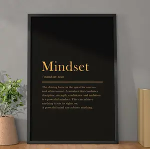 Mindset Definition Wall Art Motivational Wall Art Inspirational Poster Entrepreneur Meaning Quotes Home Art Office Decor Modern Poster No Frame