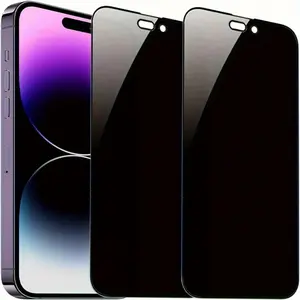 2 Pack Tempered Glass Screen Protector, Privacy Protection for iPhone 13/13 Pro/14/15/16/17 Series, Anti-Scratch, Anti-Fingerprint, High Strength