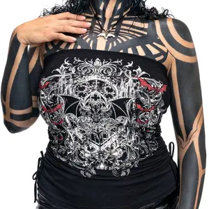 Rhinestone Cathedral Bats Y2K Tube Top