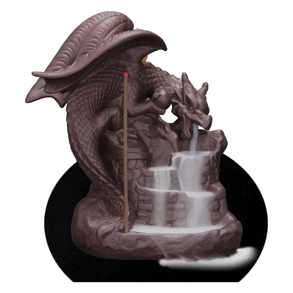 Dragon Backflow Incense Burner, Ceramic Waterfall Incense Holder with 10 Cones