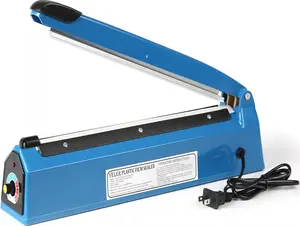 12 Inch Impulse Heat Sealer Impulse Bag Sealer, Manual Poly Bag Heat Sealer Machine for Plastic Bags PE PP Bags with Extra Replace Element Grip