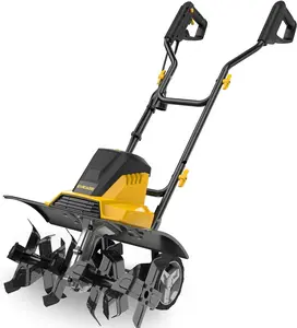 EVEAGE 18-Inch 13.5AMP Rototiller for Garden Corded Electric Tiller Machine 4'' - 8'' Farm Tilling Depth, Foldable Handle 6x4 Tines with Adjustable Wheels