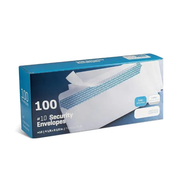 #10 Security Self Seal Envelopes 100 Pack – No Window White Mailing Envelopes, Privacy Security Tint, Easy Close Business Office Envelopes 4⅛ x 9½ Inch