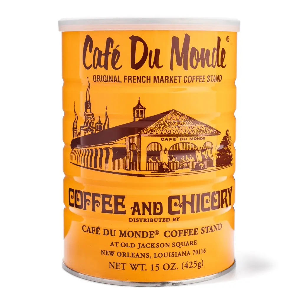 Cafe du Monde New Orleans Chicory Root Beverage - Dark Roasted Ground & Coffee Bean Blend, Authentic Flavor, Smooth Aroma, 15 oz