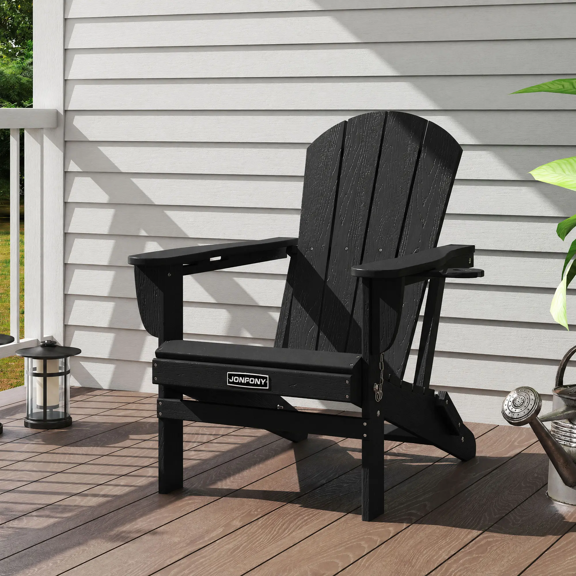 JONPONY Folding Adirondack Chair - Moving, Waterproof, Eco-Friendly Outdoor Patio & Backyard Seating