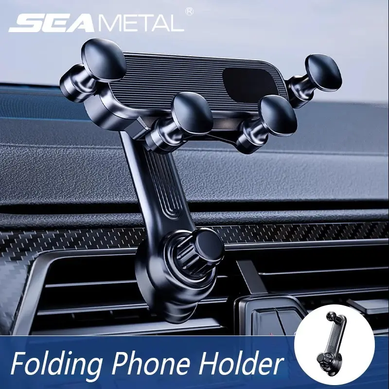 Gravity Car Phone Holder Air Vent Telescopic Car Phone Mount 360-Degree Air Outlet Smartphone Support for 4.7-7 inch dashmount
