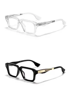 Caterside Metal Frame PC Lens Anti-Blue Light Glasses, Unisex Travel Beach Cycling Music Festival Wedding Party Fashion Eyewear