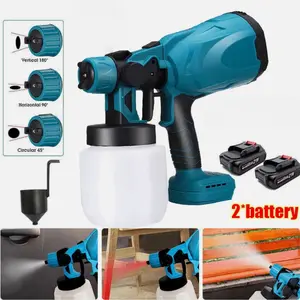 Cordless Electric Airless Paint Sprayer, HVLP Spray Gun with 2 x 4.0Ah Batteries, 6 Nozzles & Adjustable Flow for Furniture & Cabinets
