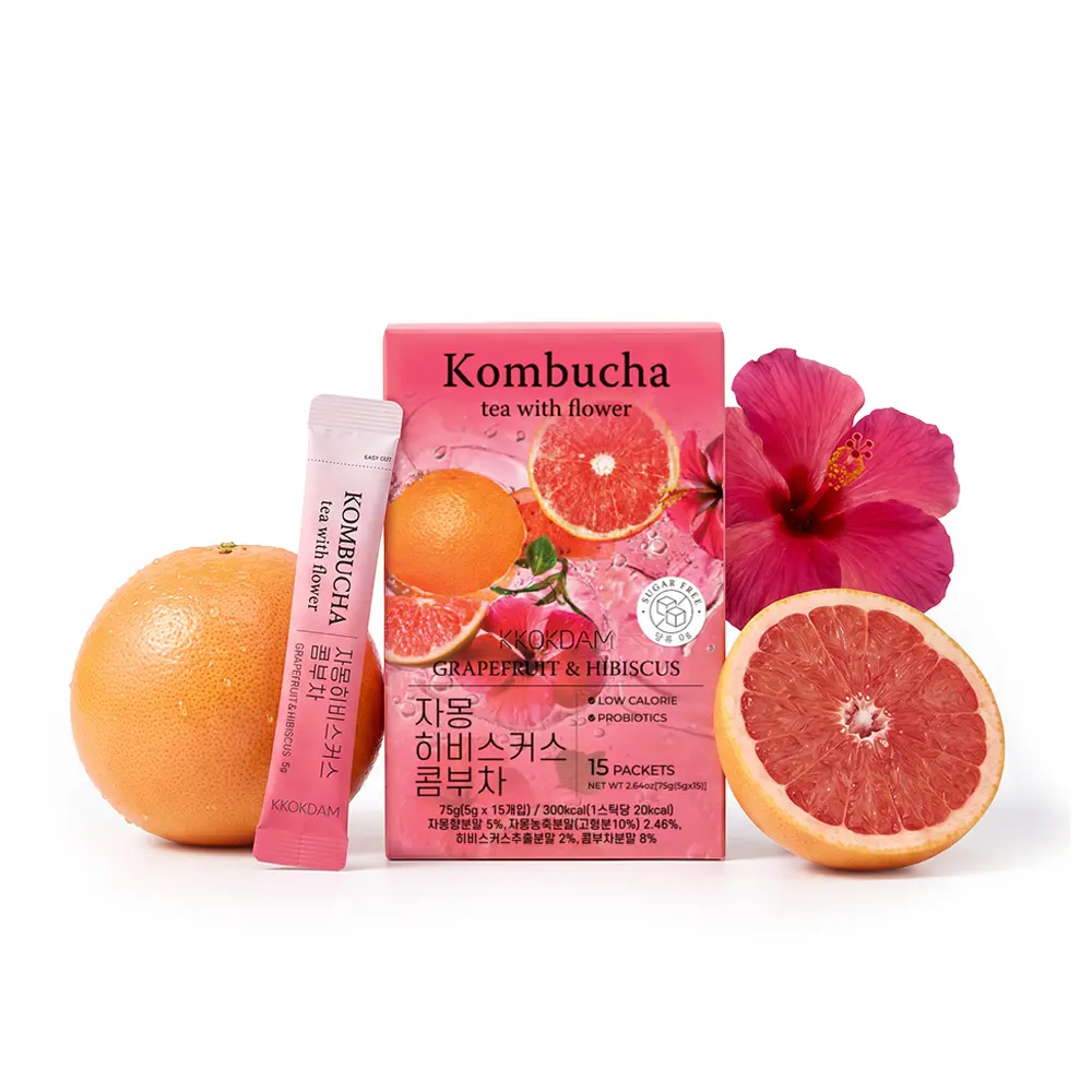 Flower&Fruit Kombucha (15 Packets) Grapefruit&Hibiscus