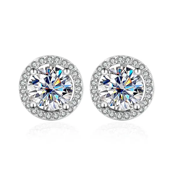 S925 Silver 1 Carat Moissanite Earrings – UNISEX Dainty Sparkly Studs for Everyday Wear & Special Gifts