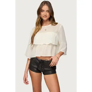 Missey Ruffled Chiffon Top