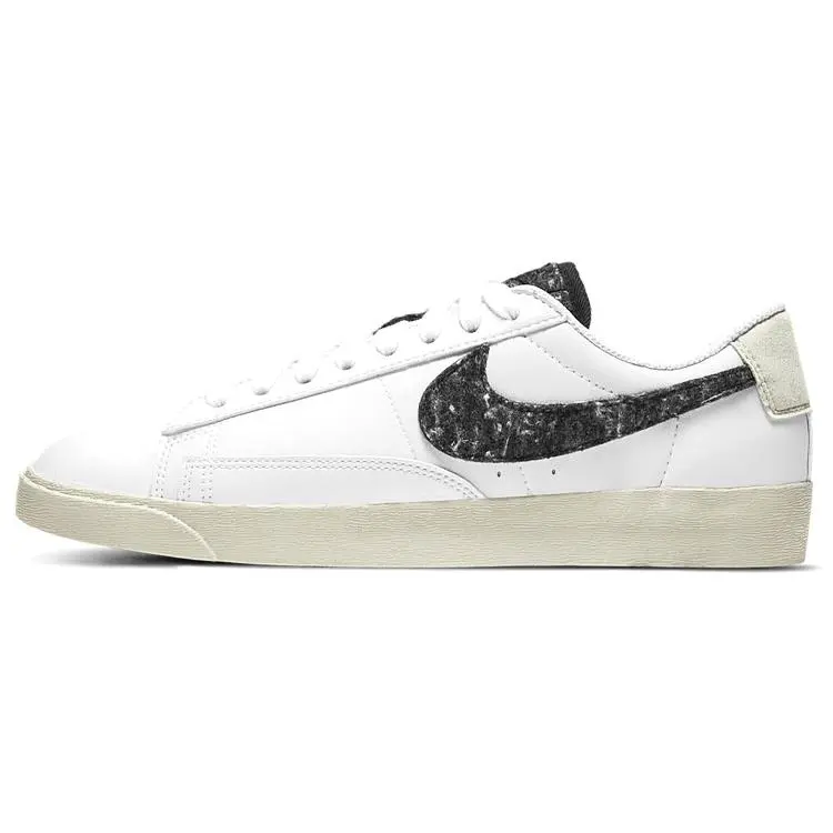 Nike Blazer Low Se Recycled Wool Pack White Black' Durable Non-slip Skate Shoes Women's DA4934-100