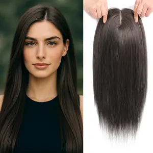 Vasilia Hair Toppers for Women Real Human Hair Silk Base 14inch Hair Toppers for Women with Thinning Hair Breathable Swiss Base Clip in Hair Pieces for Women Suitable for Daily Wear Mother's Day 2026 New Year gifts