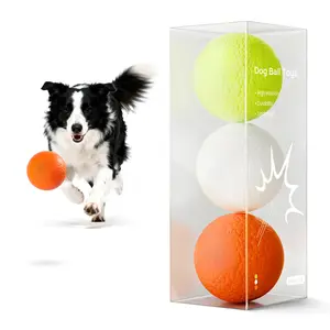 Dog Ball Toys for Aggressive Chewers – 3 Pack E-TPU Bouncy Pet Fetch Balls Floating Water Pool Toy for Small & Large Dogs, Indoor & Outdoor 2.8 Inch Diameter