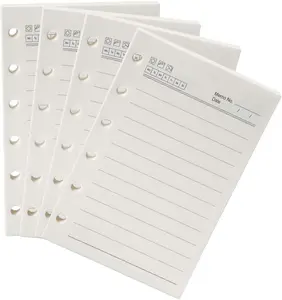 A7/Pocket Planner Insert, 4-Pack Binder Notebook Organiser Refills Paper, 3.23 x 4.84 Inch 100gsm Thick Paper(A7/Pocket, Lined)