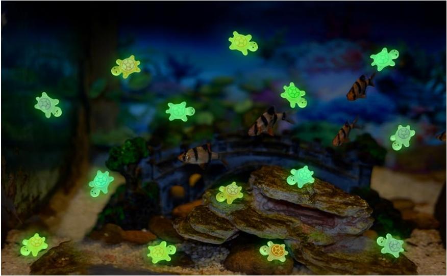 200 Pcs Mini Resin Turtles Glow in the Dark, Tiny Sea Turtle Animals to Hide Small Luminous Figures Miniature Plastic Ocean Animal for Fairy Garden Micro Landscaping Dollhouse Home Decor Crafts