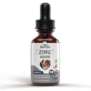 Zinc for Dogs – Dog Skin & Coat Supplement, Itching & Allergy Relief, Immune Support, Shedding Control – 30 Servings - Woof N Purr