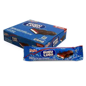 Ricolino Bubulubu Box with 8 Pieces of Chocolate - Marshmallow & Strawberry Gummy Candy with Chocolate Flavored Filling