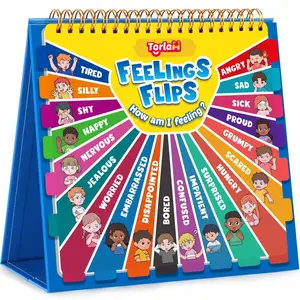 Feelings and Emotions Book for Young learners,Understanding Emotions Toys,Social Emotional Flipbook,Mood Feelings Chart,Learning Tools ,Calm Down Corner Supplies,School holidays,Suitable for teachers and parents