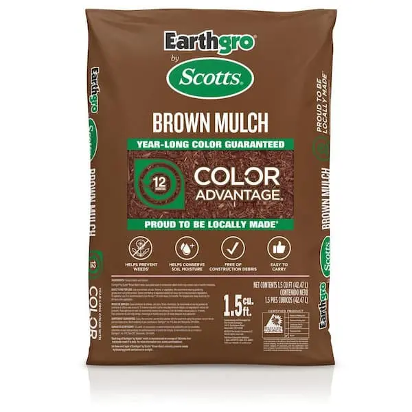 Earthgro 1.5 cu. ft. Brown Wood Shredded Bagged Mulch, 2-Pack