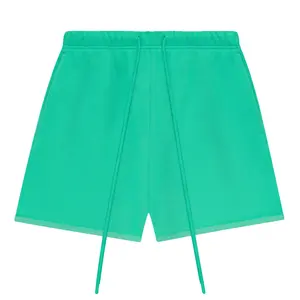 Oversized Bright Green Fleece Sweat Shorts for Men Women, Casual Streetwear Shorts with Elastic Waist Mint Leaf Shorts Baggy Menswear
