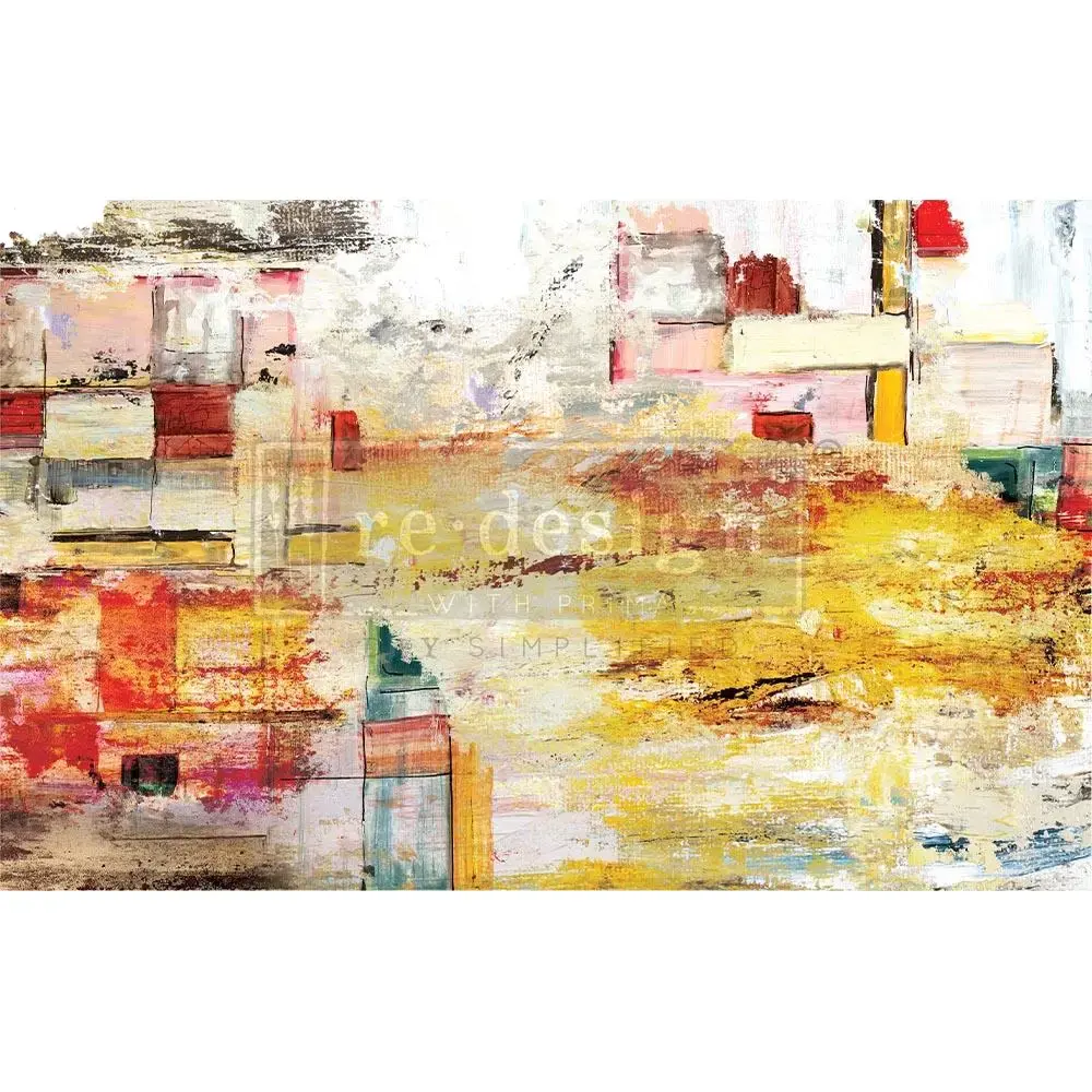 Redesign With Prima Decorative Tissue Paper - Machine-Made Fiber, Brightening Decoupage Office Stationery for Furniture - Amber Euphoria, 1 Sheet, 19"x30", 655350655648