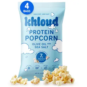 Olive Oil & Sea Salt Protein Popcorn Snack (4 pack)- 7g Protein Per Serving, Khloe Kardashian's Popcorn
